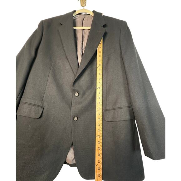 Ralph Lauren Mens 44R 2-Button Blazer 100% Wool Suit Jacket Dark Gray Black EUC - Picture 6 of 7
